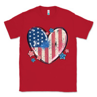 Red usa heart Classic Tee - MaliasSmallBusiness