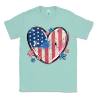Seafoam usa heart Classic Tee - MaliasSmallBusiness