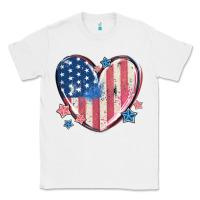 White usa heart Classic Tee - MaliasSmallBusiness