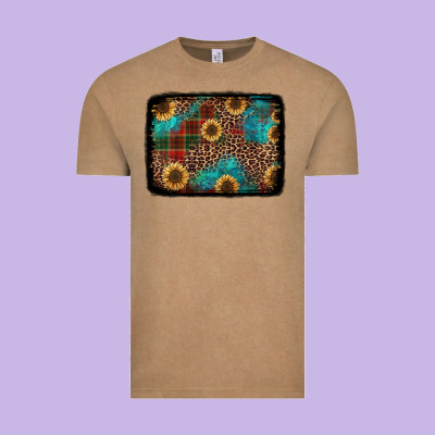 Christmas Sunflowers And Buffalo Plaid Background Vintage Tee Designed By Jasminsmagicworld
