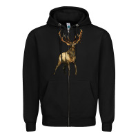 Black elk deer Zipper Hoodie - LillyAllenDesigns