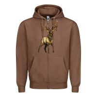 Chestnut elk deer Zipper Hoodie - LillyAllenDesigns
