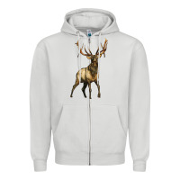 Dove Grey elk deer Zipper Hoodie - LillyAllenDesigns