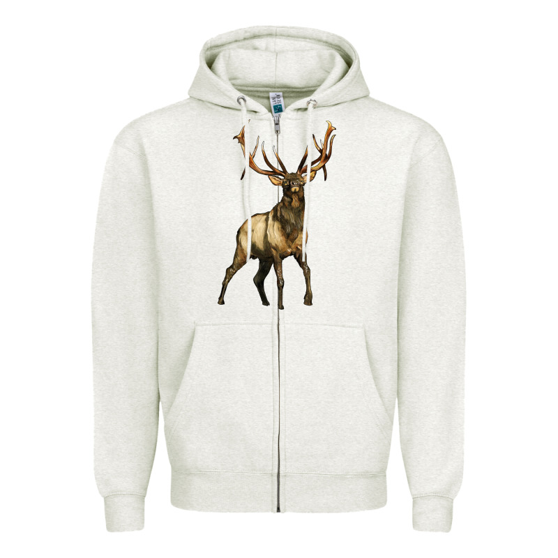 Elk Deer Zipper Hoodie by LillyAllenDesigns | Teevron