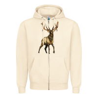 Sandshell elk deer Zipper Hoodie - LillyAllenDesigns