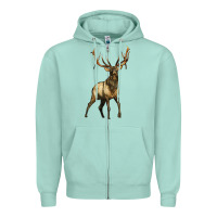 Seafoam elk deer Zipper Hoodie - LillyAllenDesigns