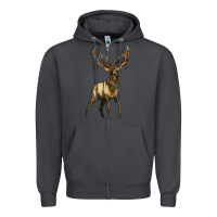 Smoke elk deer Zipper Hoodie - LillyAllenDesigns