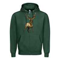 Sports Green elk deer Zipper Hoodie - LillyAllenDesigns