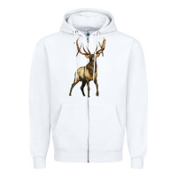 White elk deer Zipper Hoodie - LillyAllenDesigns