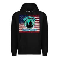 Black daddy's little fishin buddy Premium Hoodie - TumblerDesignByShophia