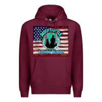 Burgundy daddy's little fishin buddy Premium Hoodie - TumblerDesignByShophia