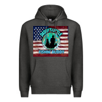 Charcoal Heather daddy's little fishin buddy Premium Hoodie - TumblerDesignByShophia