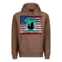 Chestnut daddy's little fishin buddy Premium Hoodie - TumblerDesignByShophia