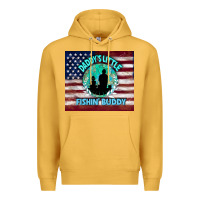 Mustard daddy's little fishin buddy Premium Hoodie - TumblerDesignByShophia