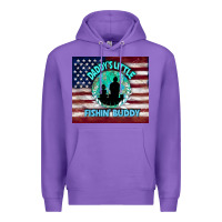 Purple daddy's little fishin buddy Premium Hoodie - TumblerDesignByShophia