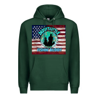 Sports Green daddy's little fishin buddy Premium Hoodie - TumblerDesignByShophia