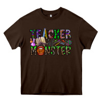 Chocolate Brown teacher of monster Heavy Core Tee - CowhideDigitalArt