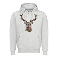Dove Grey elk deer head Zipper Hoodie - LillyAllenDesigns