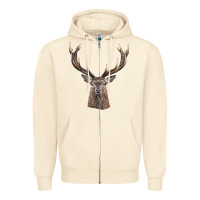 Sandshell elk deer head Zipper Hoodie - LillyAllenDesigns