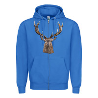 True Royal elk deer head Zipper Hoodie - LillyAllenDesigns