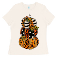Bone leopard pumpkin polka dot sunflower Ladies Tee - JahusDesignShop