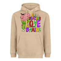 Mushroom All Teacher Love Brains Heavyweight Hoodie - texasbilliewilder