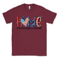Burgundy home of the free because of the brave Classic Tee - MaliasSmallBusiness