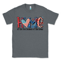 Charcoal Heather home of the free because of the brave Classic Tee - MaliasSmallBusiness
