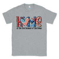 Heather Grey home of the free because of the brave Classic Tee - MaliasSmallBusiness
