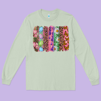 Western Easter Brushstroke Long Sleeve Tee Designed By Nancycooperartshop