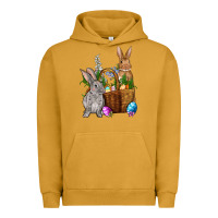 Pigment Peanut Butter Bunnys carrots eggs with basket easter Urban Hoodie - OliviaCreatesArt