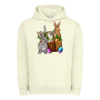 Pigment Pistachio Bunnys carrots eggs with basket easter Urban Hoodie - OliviaCreatesArt