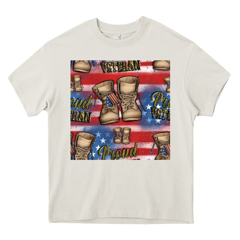 Proud Veteran Seamless Pattern Heavy Core Tee by HRA Design Shop | Teevron