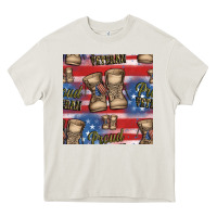 Cream proud veteran seamless pattern Heavy Core Tee - HRA Design Shop
