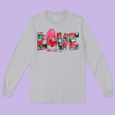 Gnome Love Long Sleeve Tee Designed By Jahusdesignshop