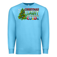 Ocean Blue Christmas light are my favorite color Premium Sweatshirt - NancyCooperArtShop