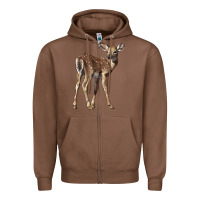 Chestnut white tailed fawn deer Zipper Hoodie - LillyAllenDesigns