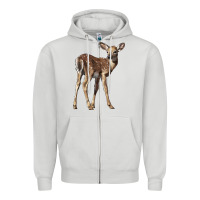Dove Grey white tailed fawn deer Zipper Hoodie - LillyAllenDesigns