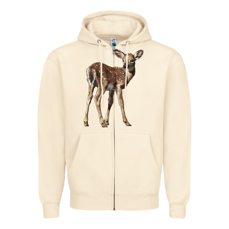 White Tailed Fawn Deer Zipper Hoodie by LillyAllenDesigns | Teevron