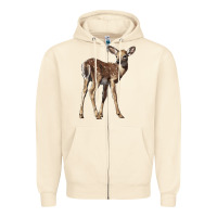 Sandshell white tailed fawn deer Zipper Hoodie - LillyAllenDesigns