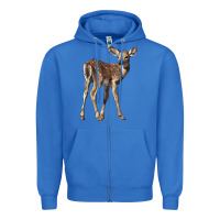 True Royal white tailed fawn deer Zipper Hoodie - LillyAllenDesigns