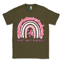 Army Green breast cancer  awareness rainbow Classic Tee - MaliasSmallBusiness