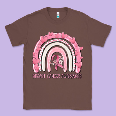 Breast Cancer  Awareness Rainbow Classic Tee Designed By Maliassmallbusiness