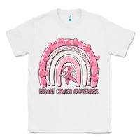 White breast cancer  awareness rainbow Classic Tee - MaliasSmallBusiness