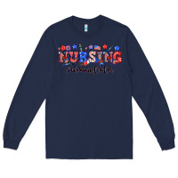 Navy 4th of july nursing administrator Long Sleeve Tee - NancyCooperArtShop