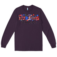 Plum 4th of july nursing administrator Long Sleeve Tee - NancyCooperArtShop