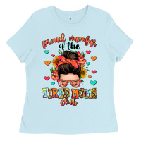 Baby Blue proud member of the tired moms club Ladies Tee - Zillion Design Studio