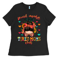 Black proud member of the tired moms club Ladies Tee - Zillion Design Studio