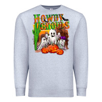 Heather Grey Howdy ghouls Premium Sweatshirt - NancyCooperArtShop