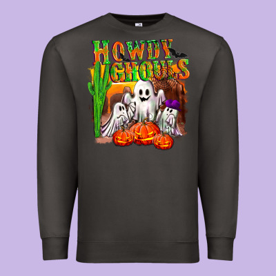 Howdy Ghouls Premium Sweatshirt Designed By Nancycooperartshop